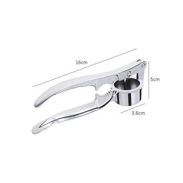 (silver)Reusable Filters Multifunction Garlic Press Stainless Steel Garlic