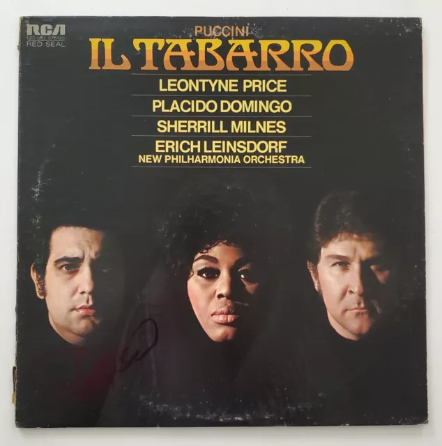 Placido Domingo Signed Il Tabarro Vinyl Record LP Opera Singer Tenor RAD