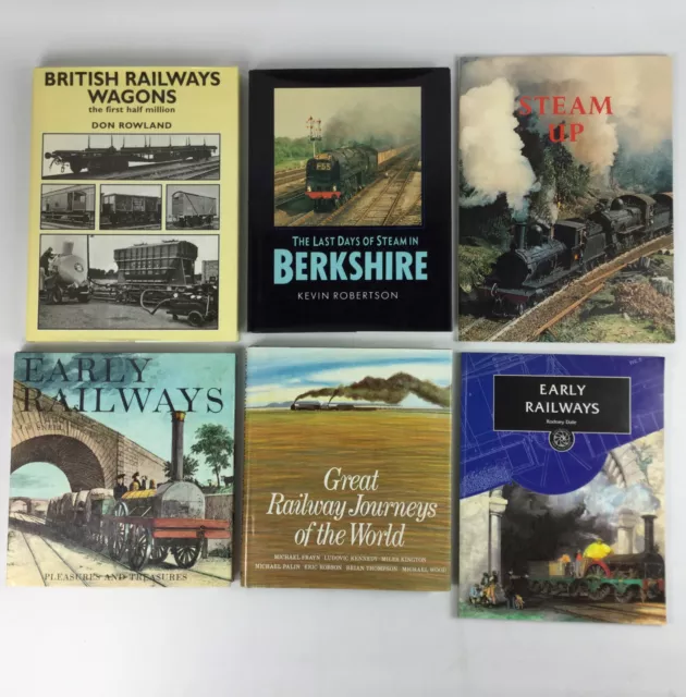 6 x Railway Steam Train Books Hardcover and Paperback Early Railway History