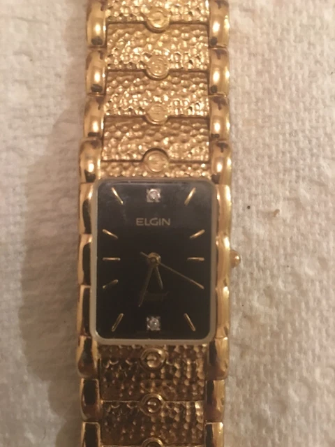 VINTAGE ELGIN 2 Diamond Quartz Ladies Watch #EM 503-017  display picture 1