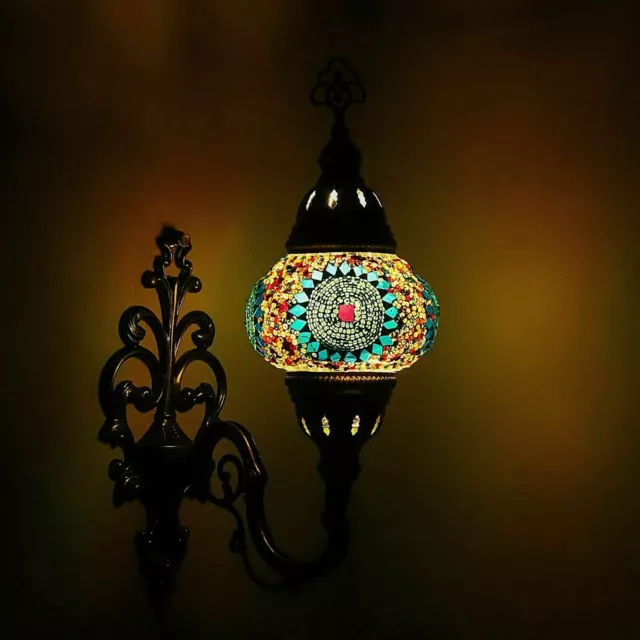 Applique murale en mosaïque Turque Style marocain multicolore lampe lumière