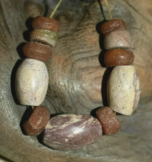 Ancient Agate Stone Excavated Djenne Dig Beads Mali African Trade 1000 Years Old