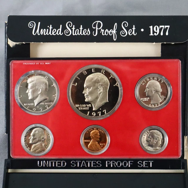 1977 US Proof Set S San Francisco In Stand Up Display Case