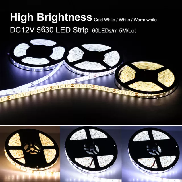 5M 12V LED Stripe Band Flexibles Streifenlicht 300LEDs 5630SMD weiß/warmes Weiß
