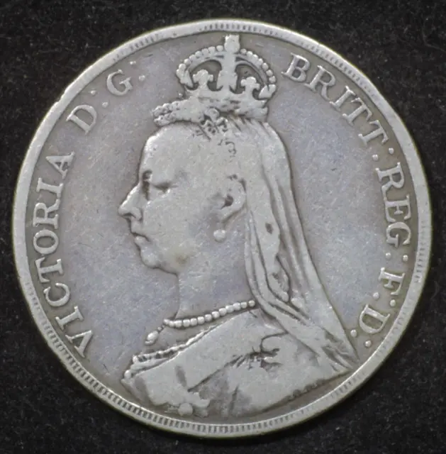 British Silver, 1889 Great Britain Silver crown, QUEEN VICTORIA - .925 Silver!
