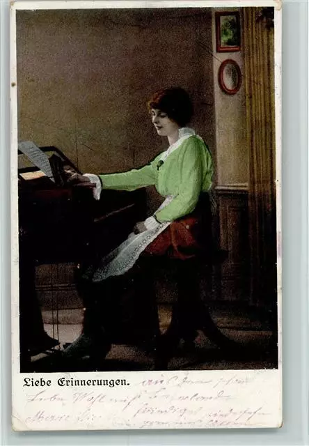 10076267 - Frau am Klavier - Liebe Erinnerungen SVD Serie 6120-3 AK Klavier