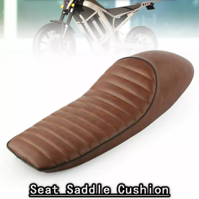 Seat Saddle Cushion Passenger Brown Pad Cafe Racer Fit For SR125 SR250 SR400