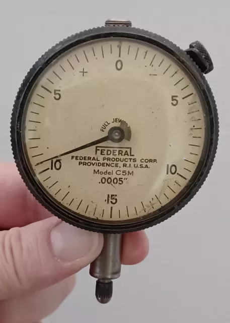 Vintage Federal Dial Indicator C5M .0005" Full Jeweled