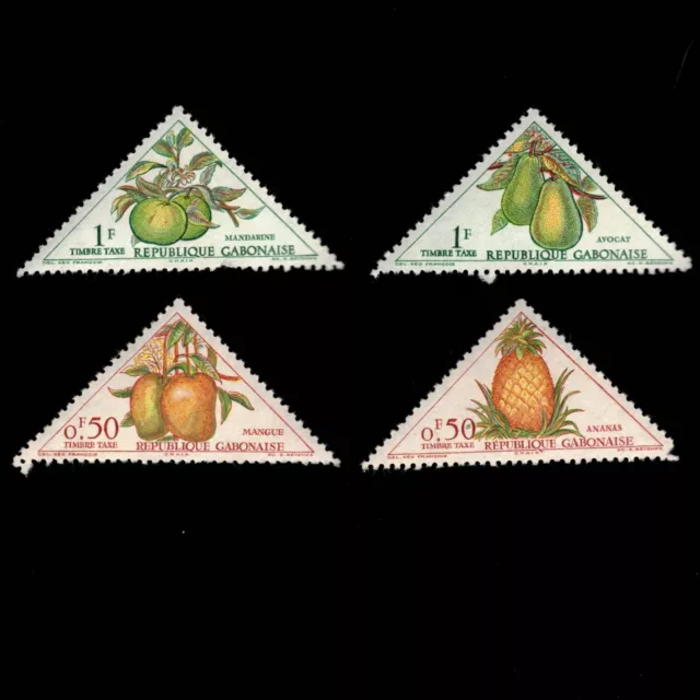 Gabon, Scott J34-J37, Postage Due, Fruits, 1962, MH