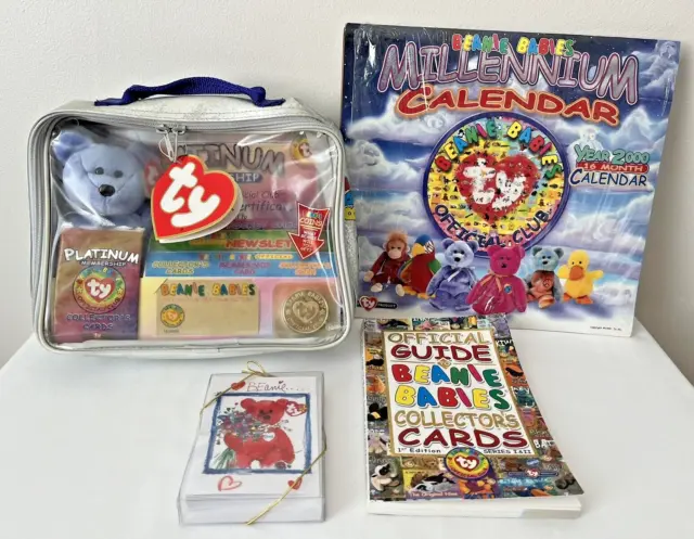 LOT-TY BEANIE BABY COLLECTOR-Color Me Bunny, Club Kit-Calendar Valentine Guide