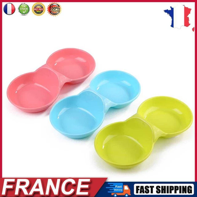 Dog Cat Double Bowl Puppy Food Water Feeder Dish Pet Feeding Drinking Dishes fr