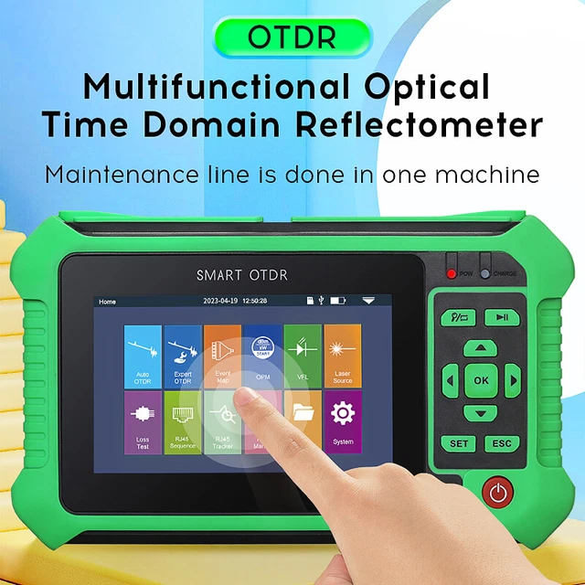 New 80KM 4" IPS Touch Screen OTDR 1310/1550nm/ 24/22dB built-in OPM OLS VFL RJ45