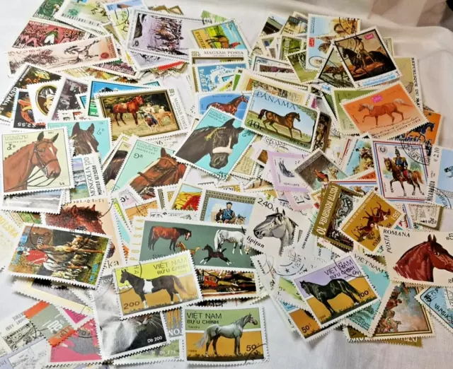 THEMATICS HORSES ALL DIFFERENT STAMPS COLLECTION   MANY SETS WORLDWIDE VGC 35gms