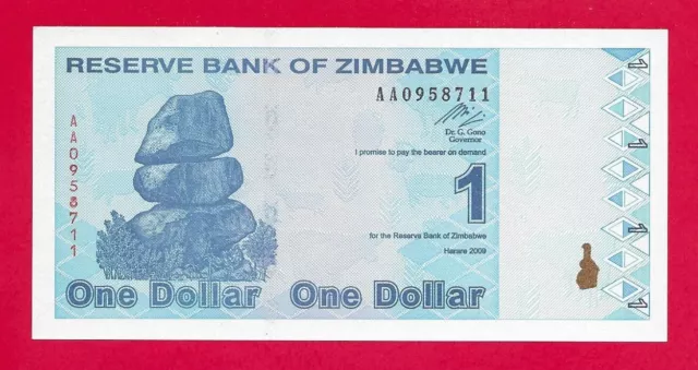 Zimbabwe 2009 $1 pick #92 Uncirculated