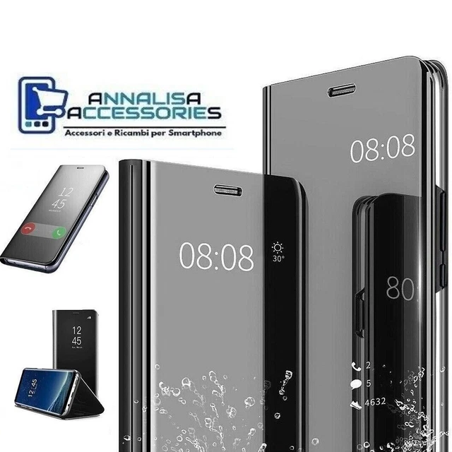 Coque à Rabat Clear View Pour Xiaomi Redmi 13C 4G – étui Miroir Noir – Neuf
