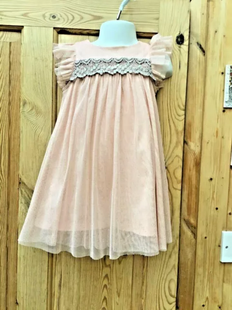 Gorgeous Littl Girls Party/Occasion  Pink & Gold Dress Next Age18/24 Immaculate