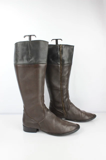 By IKKS bottes cavalières en cuir marron et noir T 40 Très bon état