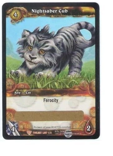 WOW World of Warcraft TCG Unscratched Loot Card Nightsaber Cub WOW Cub Pet