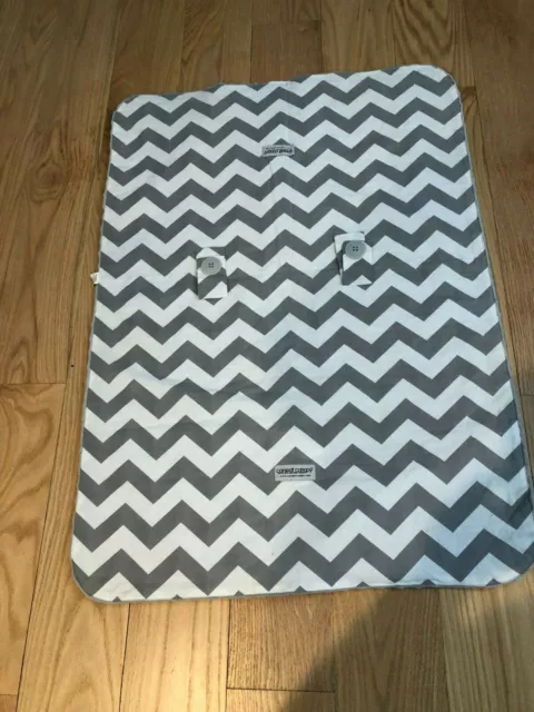 CARSEAT CANOPY Chevy print grey and white unisex car seat canopy.