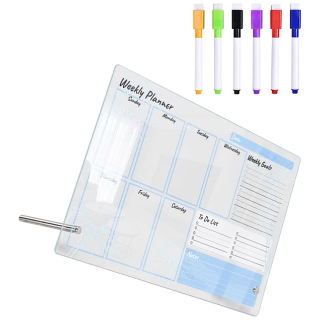 Planner Settimanale Magnetico Per Frigorifero - Lavagna Cancellabile | Menu E Spesa | 28x21cm - Foto 7