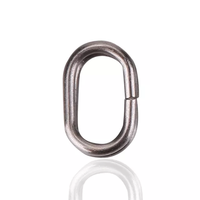 100Pcs Stainless Steel Oval Split Rings Swivel Snap Fishing Tackle Connector IDS