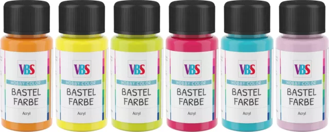 VBS Bastelfarben-Set Fresh 6x50ml Acrylfarbe malen Acrylic Lösungsmittelfrei