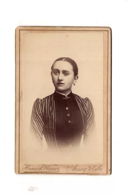 CDV Foto Damenportrait - Aussig an der Elbe / Usti nad Labem 1880er