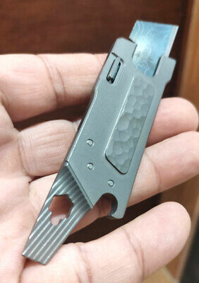 Outdoor TC4 Titanium Multi Tool Keychain EDC Cutter Utility Knife Opener Crowbar