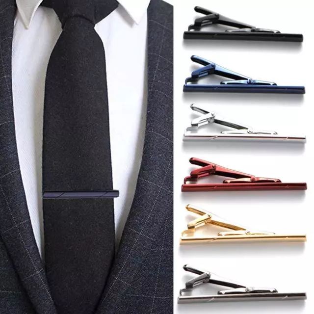 Supporto per cravatta uomo metallo argento e oro chiusura semplice sottile∷