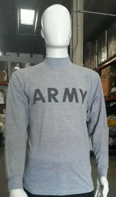 GENUINE US ARMY PT GRAY LONG SLEEVE T SHIRT Reflective Logo XLARGE