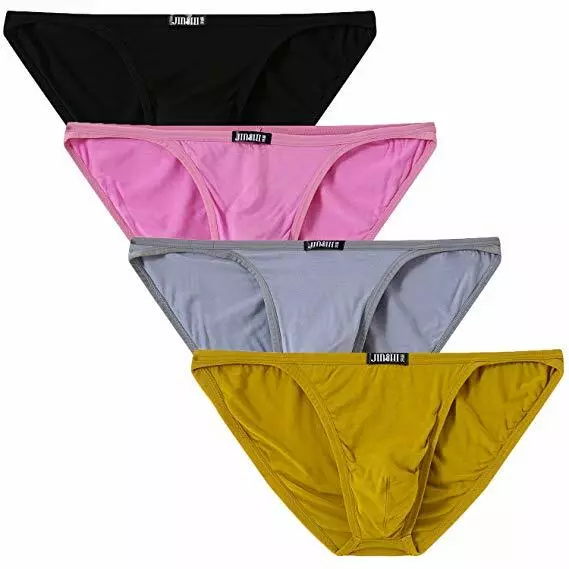 4 PACK MEN'S Sexy Underwear Briefs Jockstrap Bikinis Bamboo fiber ...