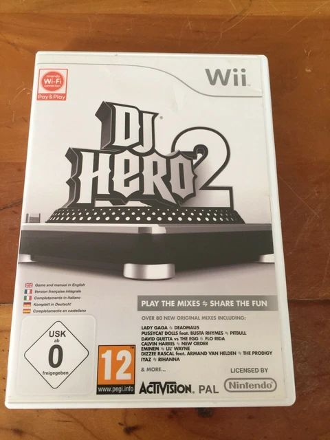 DJ Hero Pour Wii + Platine Complète Avec Notice - Jeu Fonctionne Parfaitement (très Bon état)