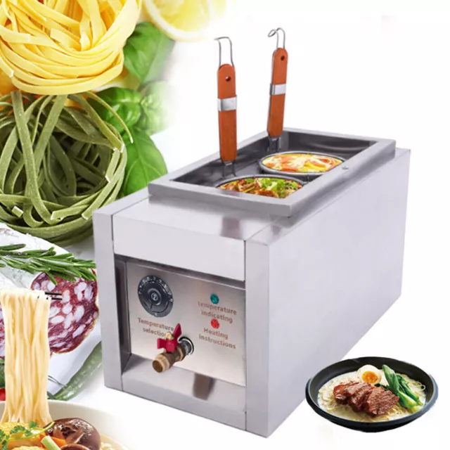 2 Holes Noodles Cooker Machine Electric Pasta dumplings Cooking Machine Maker US