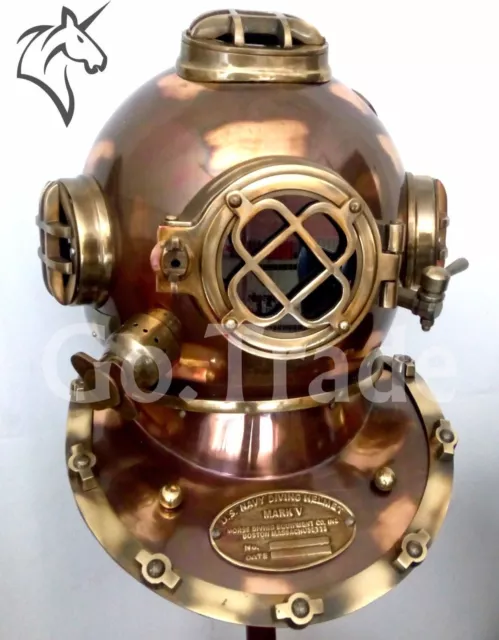 Us Navy Mark V Antique Diving Divers Helmet Brass Steel Full Size Maritime Gift