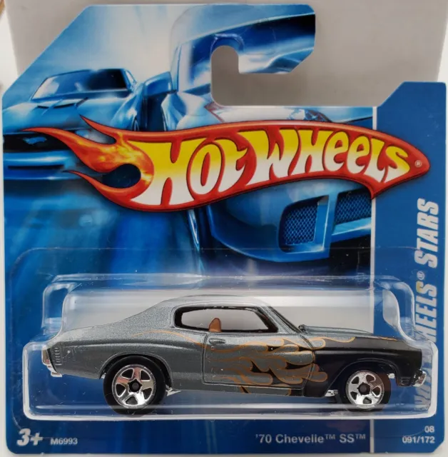 '70 CHEVY CHEVELLE SS Gray 2008 Hot Wheels #91 Web Trading Cars Short Card