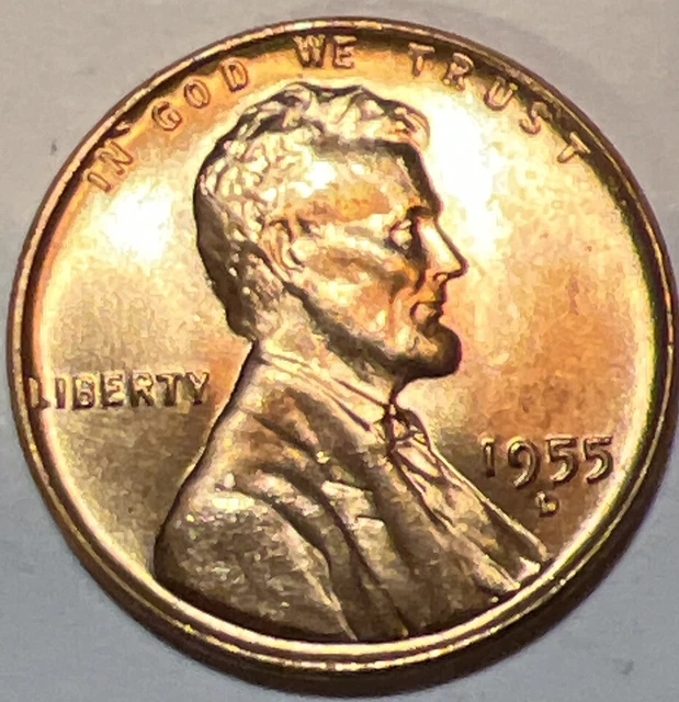BU 1955-D LINCOLN WHEAT PENNY Denver Mint Uncirculated Cent 1c ACTUAL PHOTOS A10