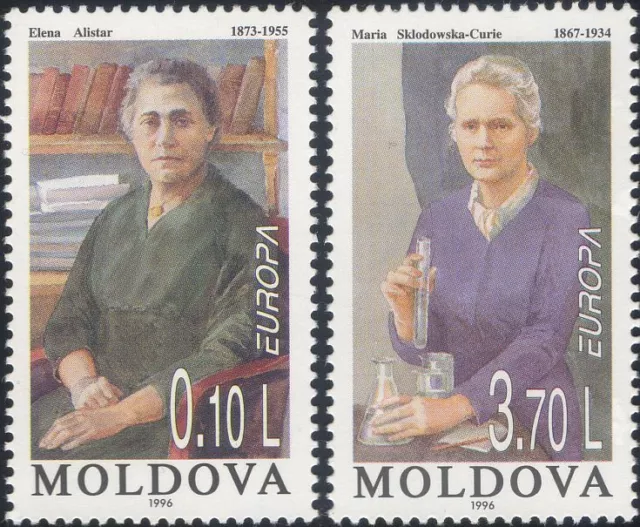 Moldavia 1996 Europa/Donne famose/Marie Curie/Elena Alistar/People set 2v ex1099