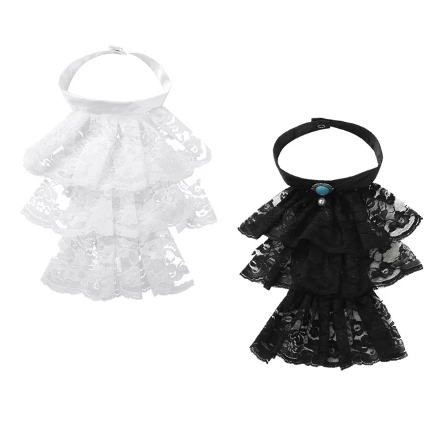 Accessorio costume collare in pizzo coloniale Jabot rinascimentale giabot steampunk collo