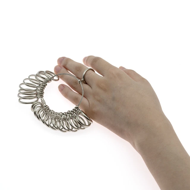 Ring sizer measuring tool set metal finger sizing gauge rings