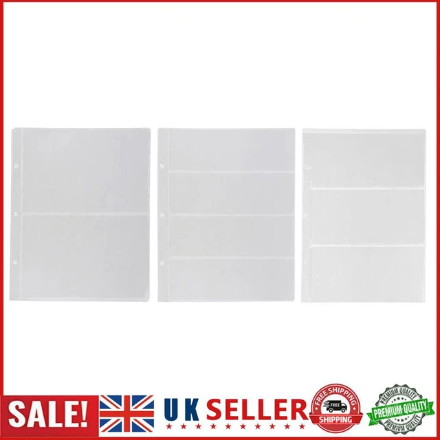 10pcs Pages 3 Hole Paper Money Album Currency Banknote Collection Book GB