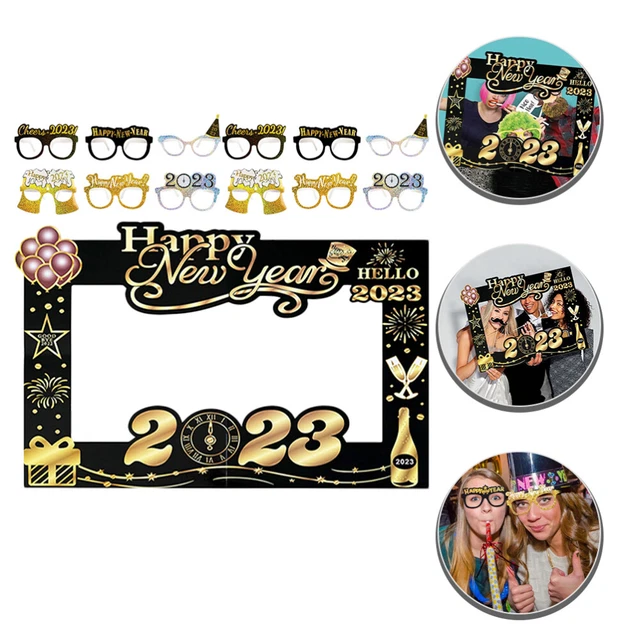Paper New Year's Day Photo Props Glitter 2023 Number Glasses