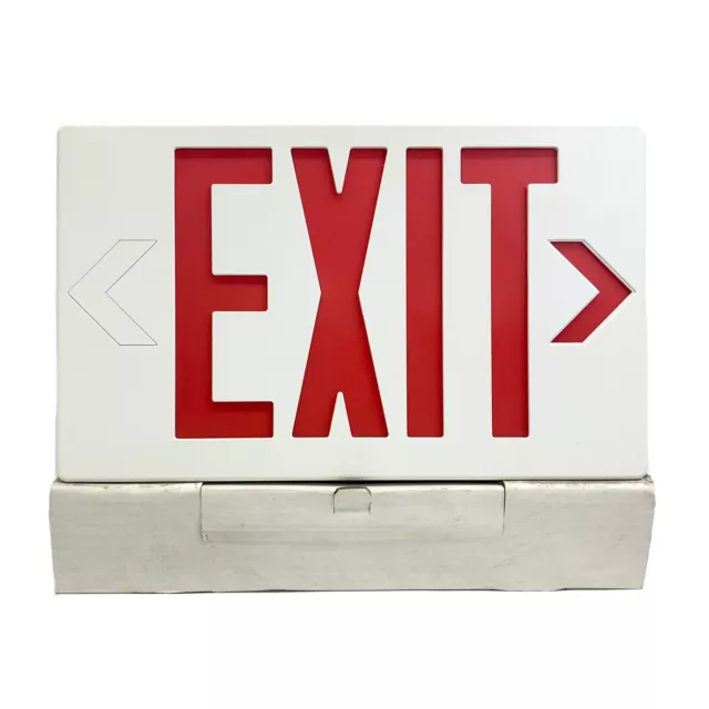Briteway BWE R EL N Bianco Termoplastica LED Exit Segno Con Batteria 120/277 Ua