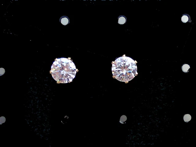 Ohrstecker Edelstahl vergoldet Cubic Zirkonia Ohrringe Rund Kristall Klar 5mm