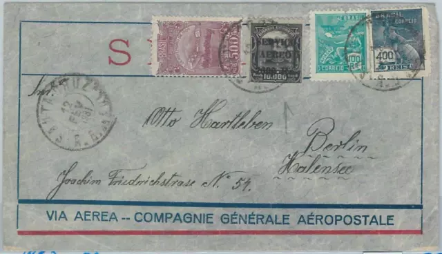 74397 - BRAZIL - POSTAL HISTORY -  AIRMAIL COVER from SANTA CRUZ to GERMANY 1931