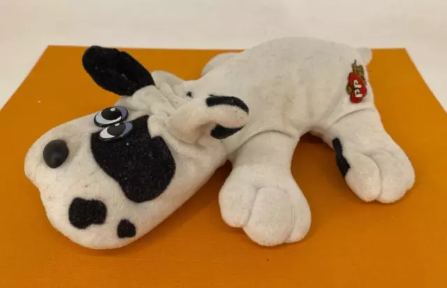 Vintage Tonka 1985 ☆ POUND PUPPIES with Collar ☆ Small White 20cm Soft Toy Plush