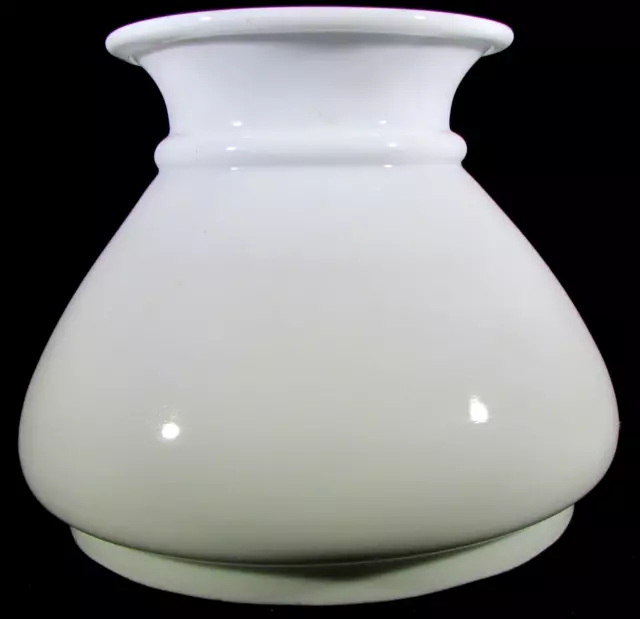 Antique Petite 5" Opaque White Glass Ives Style Student Lamp Shade Rolled Top