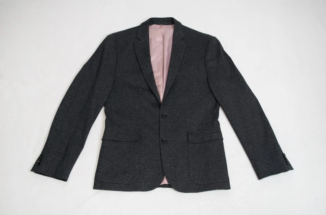 Express Mens Sz 38 Regular Black Slim Fit Photographer Blazer Stretch Jacket