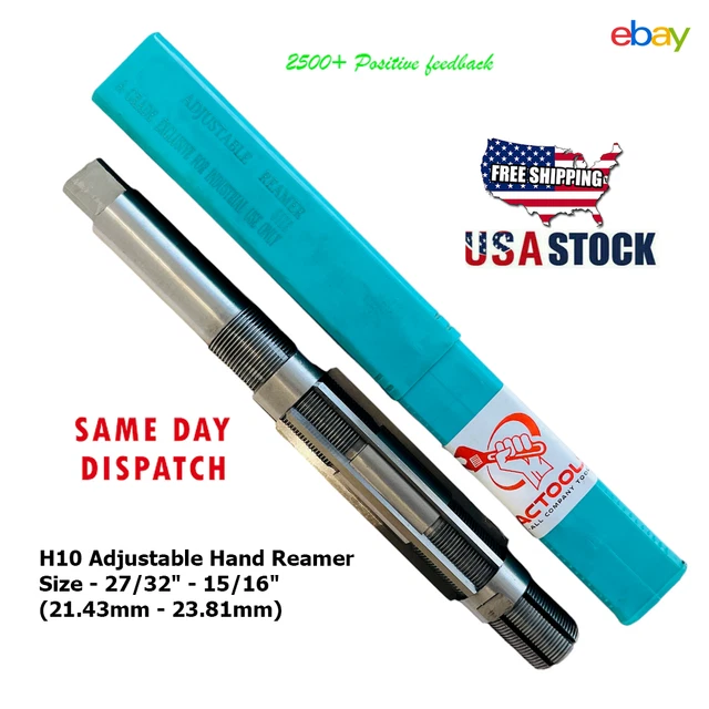 Adjustable Hand Reamer H10 Size - 27/32" - 15/16"(21.43mm - 23.81mm) USA ACTOOLS