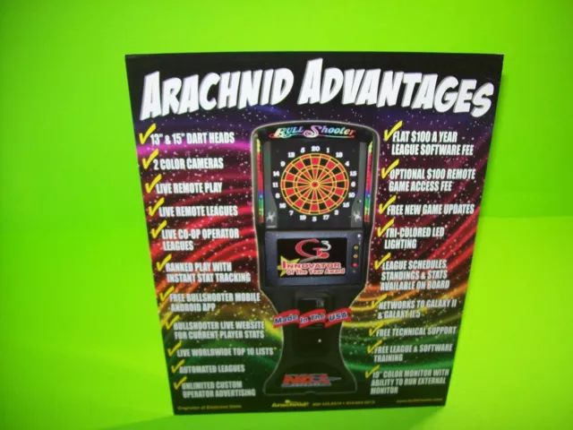 Bull Shooter Dart Game Arcade FLYER Arachnid Promo Vintage Retro Art 3