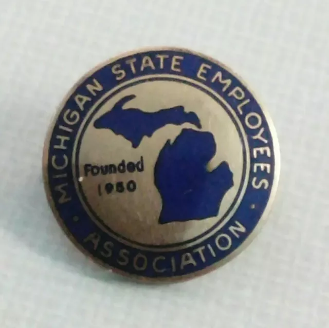 Michigan State Employees Association Pin Medal Badge Enamel 10K Gf Founded 1930